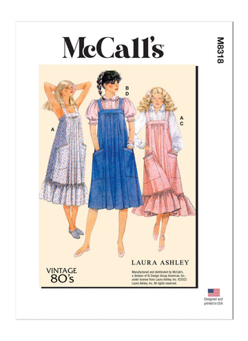 McCall's Misses' Dresses and Blouses by Laura Ashley M8318 - Sewing Pattern