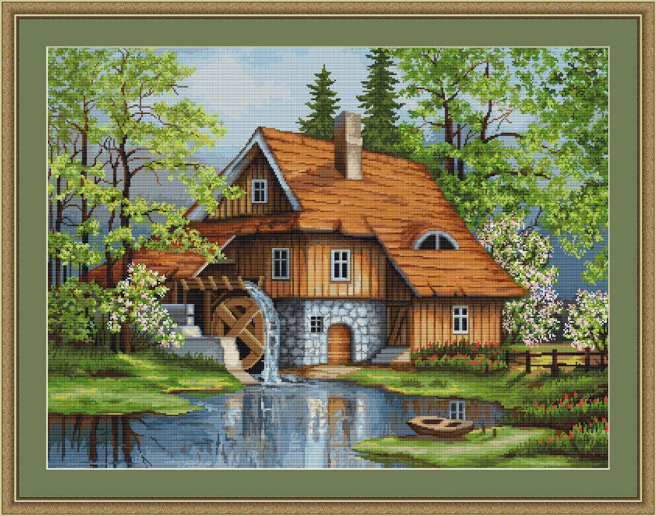 Luca-S Spring landscape Petit Point Tapestry Kit