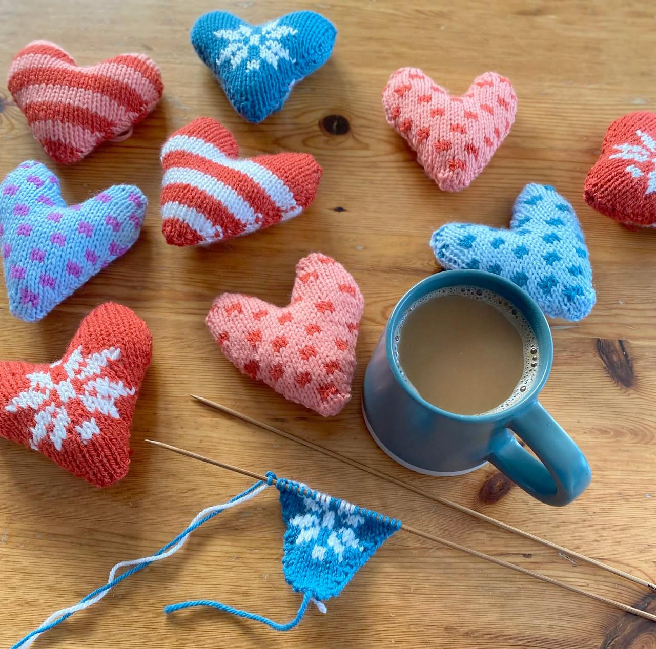 Cosy Christmas Hearts Decorations