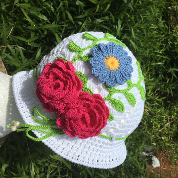 Rose in the Garden Crochet Summer Hat