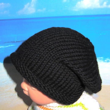 Baby Black Roll Brim Slouch