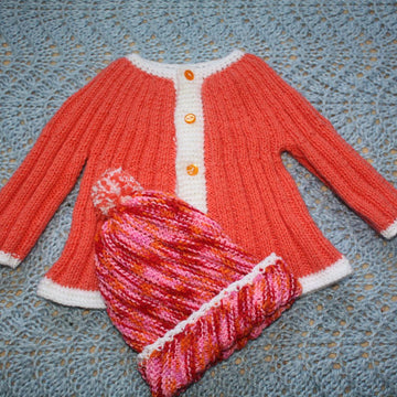 Easy Rib Knit Cardigan and Bonus Toque
