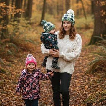 Knitting pattern plaid hat, adult and child #502