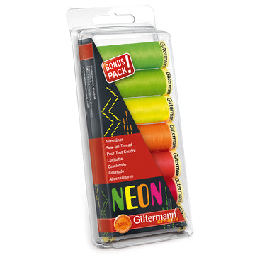 Gutermann Thread Set: Sew-All: 100m: Neon: 7 Reels