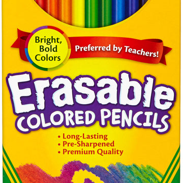 Crayola Erasable Colored Pencils - 12/Pkg Long