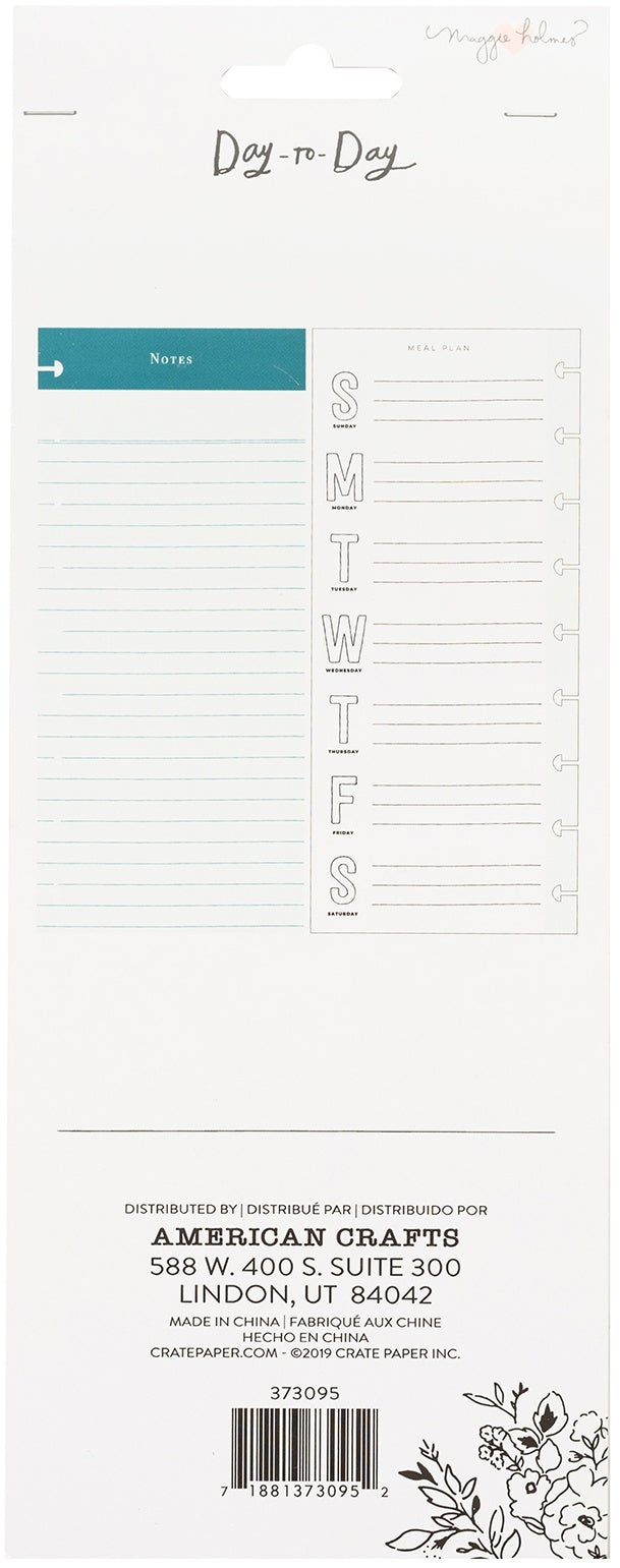 American Crafts Maggie Holmes Day-To-Day Dbl-Sided Notepad 4.25"X11" 60/Pkg - Notes & Meal Plan
