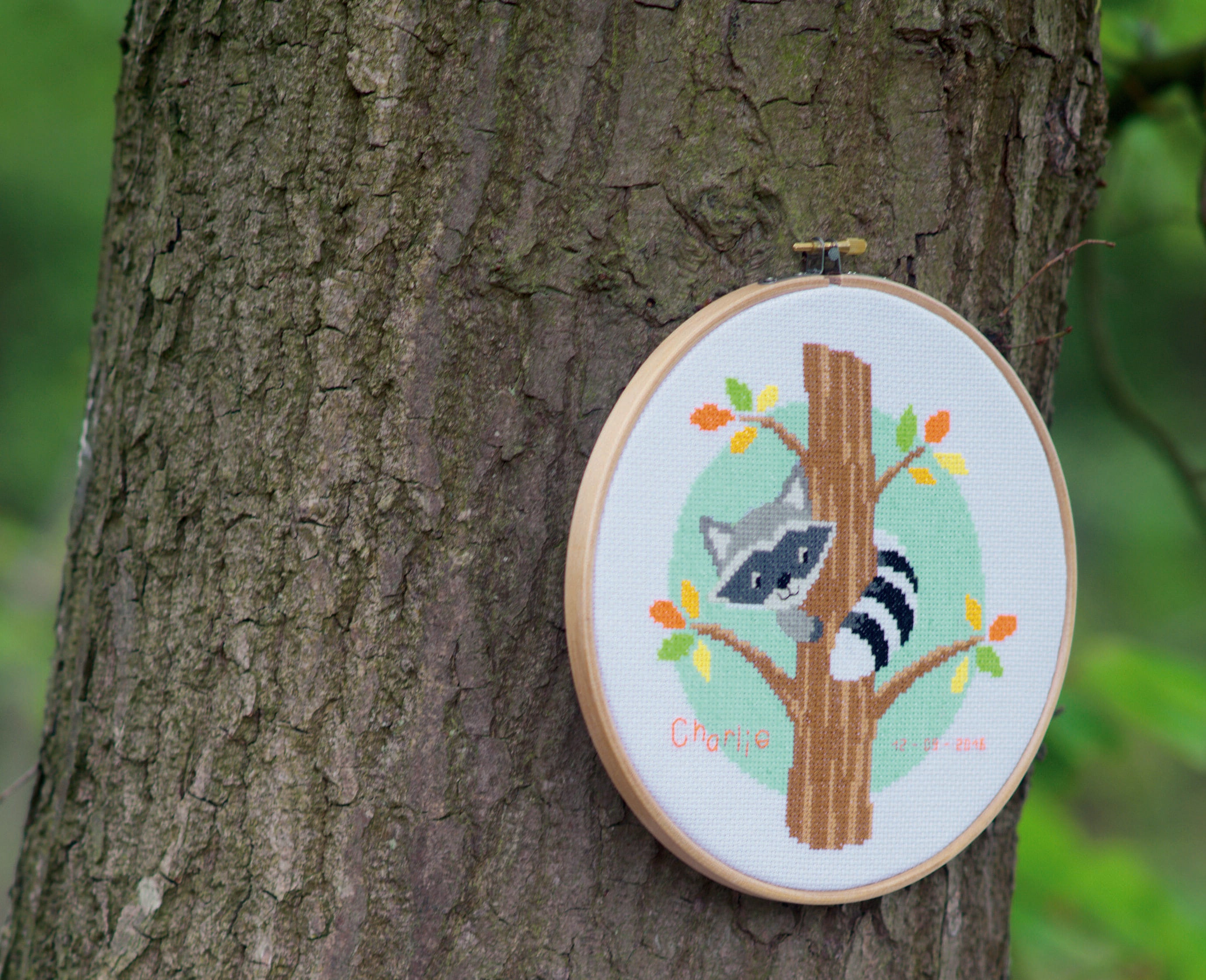 Vervaco Counted Cross Stitch Kit Raccoon In Tree Cross Stitch Kit