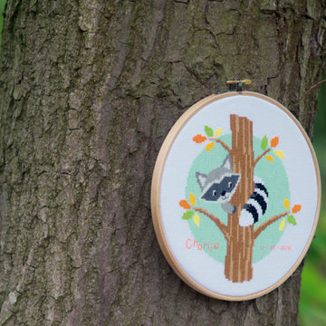 Vervaco Counted Cross Stitch Kit Raccoon In Tree Cross Stitch Kit
