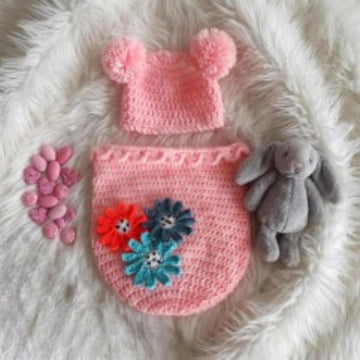Newborn Baby Flower Cocoon & Hat