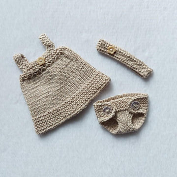 Sleeveless Dress, Bloomers and Headband for 9 Inch Dolls