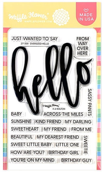 Waffle Flower Crafts Clear Stamps 4"X6" - Oversized Hello