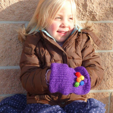 Rainbow Bobble Muff