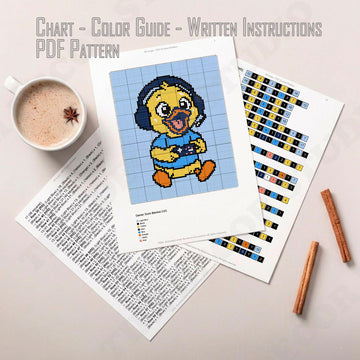 Baby Duck Gamer Blanket C2C Crochet Pattern Home Decor Digital Download