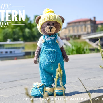 Barney bear amigurumi doll