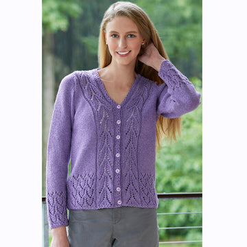 Clematis - Cardigan Knitting Pattern for Women in Tahki Yarns Kiawa