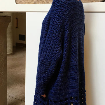 Crochet Cardigan Pattern: Blue Ripples Sweater