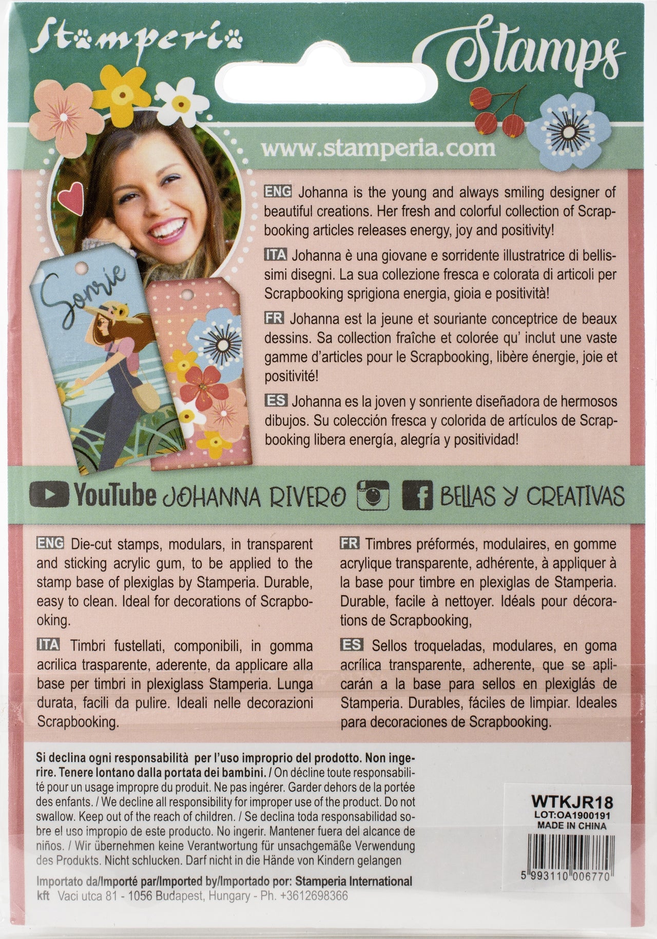 Stamperia Intl Stamperia Cling Stamps - Libro De Firma Nina X Johanna Rivero