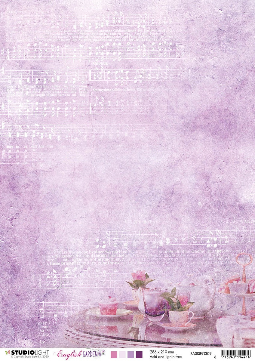 Studio Light English Garden Double-Sided Cardstock A4 10/Pkg - NR. 309