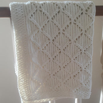 Chunky Diamond Lace Baby Blanket