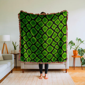Square Green Snake Blanket C2C Crochet Pattern