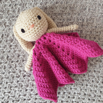 Sweet Bunny amigurumi doll lovey pacifier clip baby teether small baby children plush