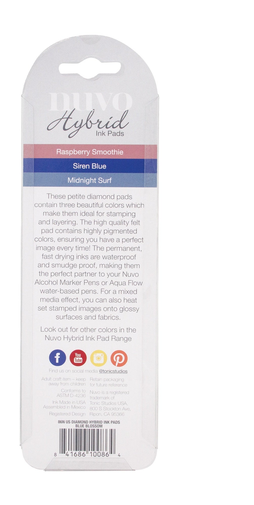 Tonic Studios Nuvo Diamond Hybrid Ink Pads 3/Pkg - Blue Blossom