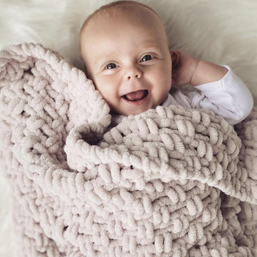 Easy Chenille Baby Blanket Knitting Pattern PDF | Beginner Blanket Pattern