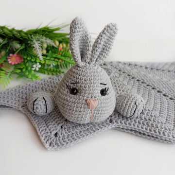 Bunny baby lovey, crochet blanket pattern