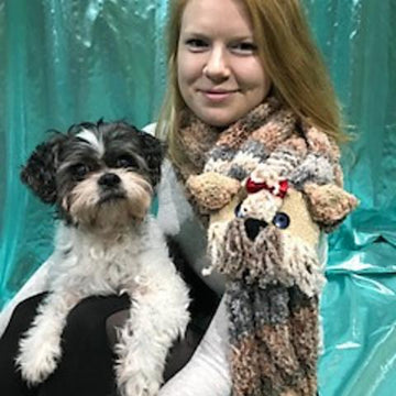 Shih Tzu-Yorkie Dog Cowl Scarf