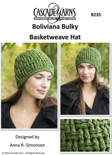 Basketweave Hat in Cascade Boliviana Bulky - B235 - Downloadable PDF