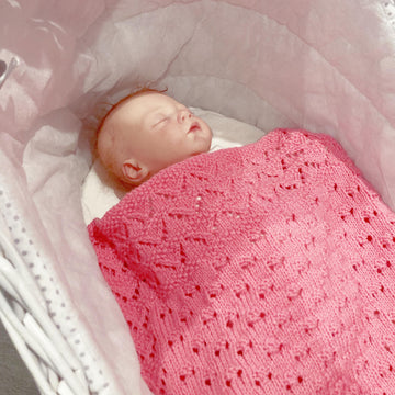 Square Christening Shawl Blanket Knitting Pattern #652