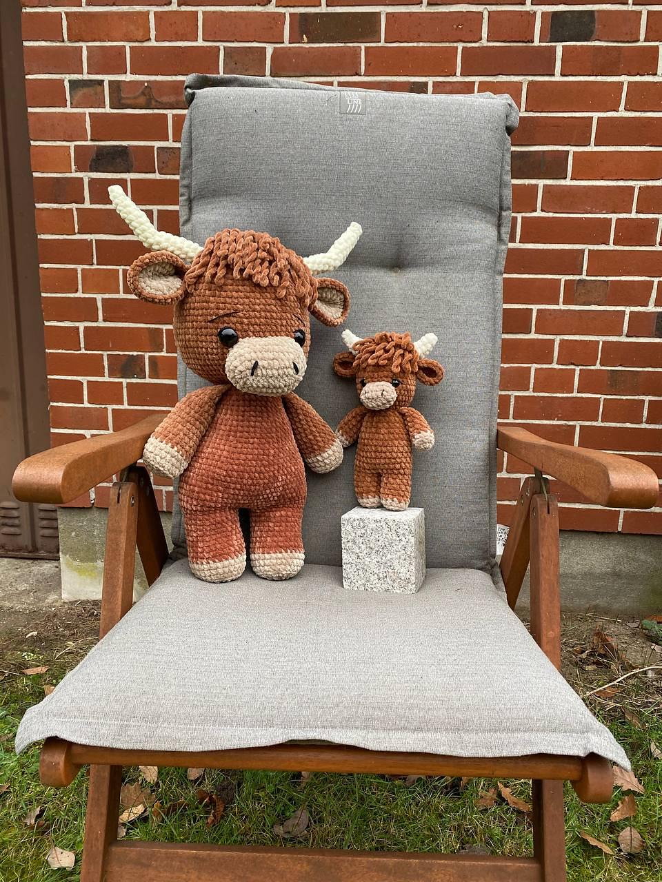 Jumbo and Small Highland Cow