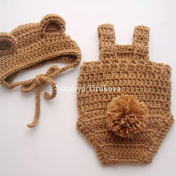 Bear Baby Bonnet and Romper