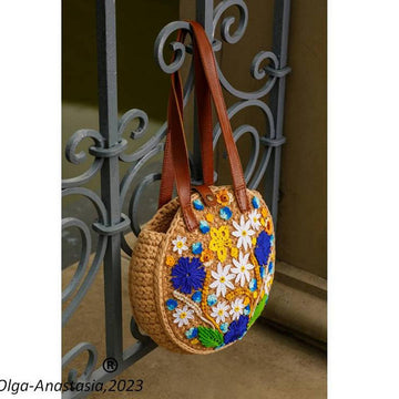 Bright summer bag with cornflowers