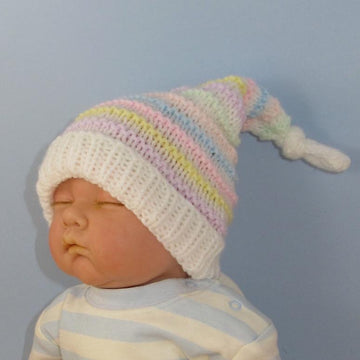 Baby Candy Stripe Topknot Pixie Hat