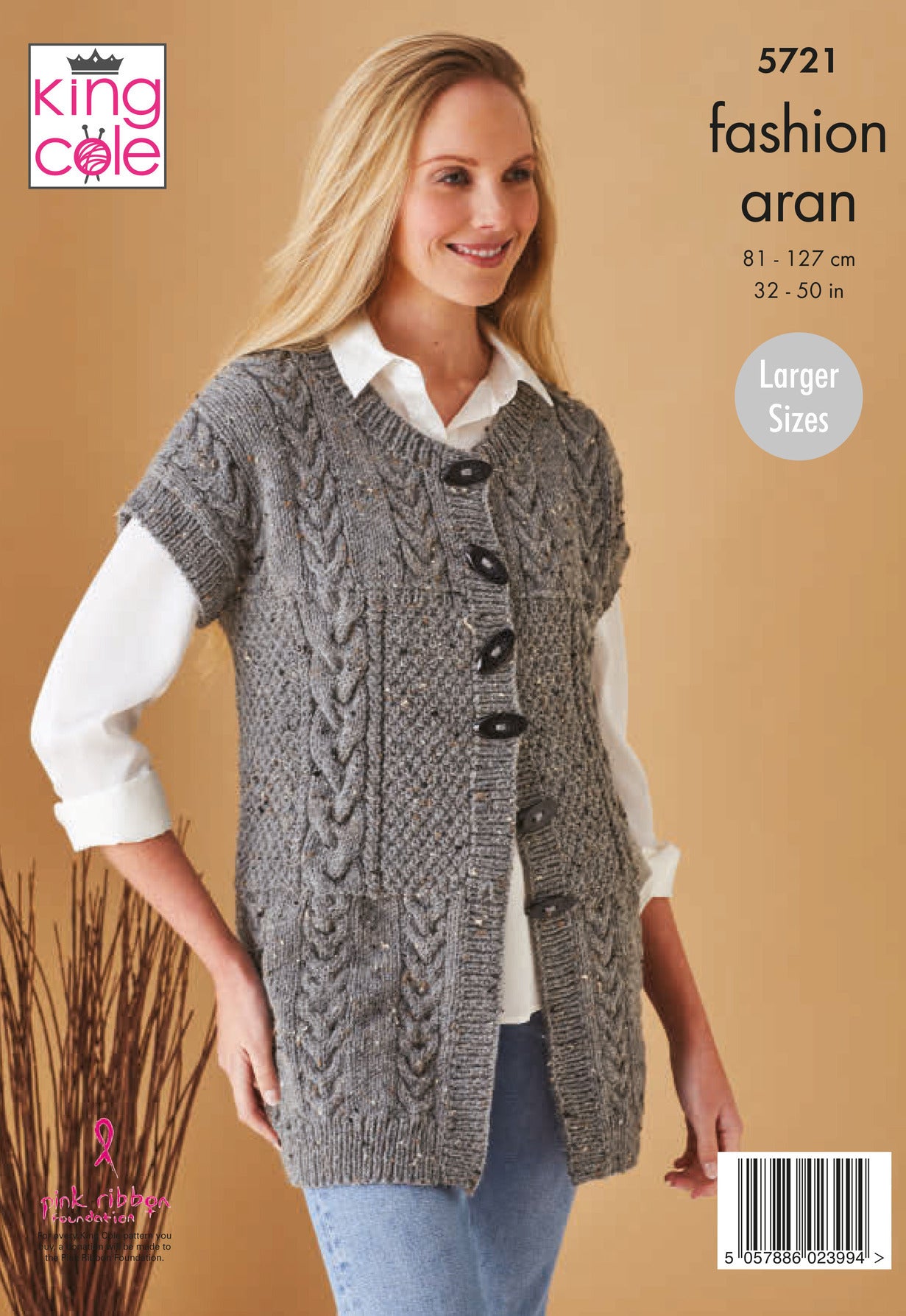 Ladies Waistcoat & Jacket in King Cole Fashion Aran - 5721 - Leaflet