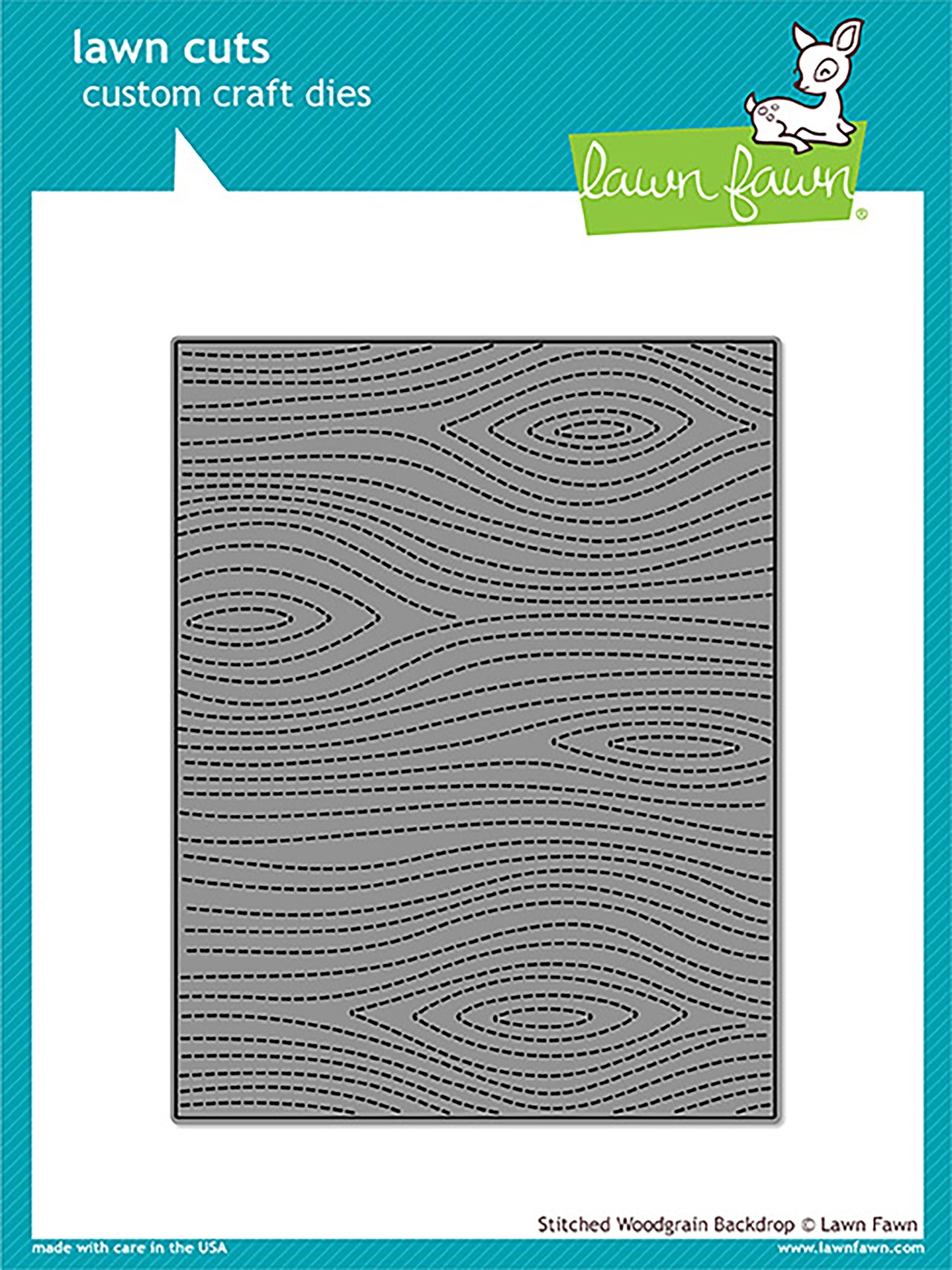 Lawn Fawn Lawn Cuts Custom Craft Die - Stitched Woodgrain Backdrop