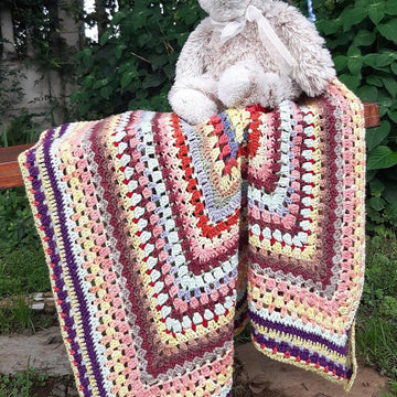 Quick Work  Scrap Yarn Crochet Baby Blanket