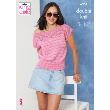 Tops knitted in King Cole Jamboree DK - P6354 - Leaflet
