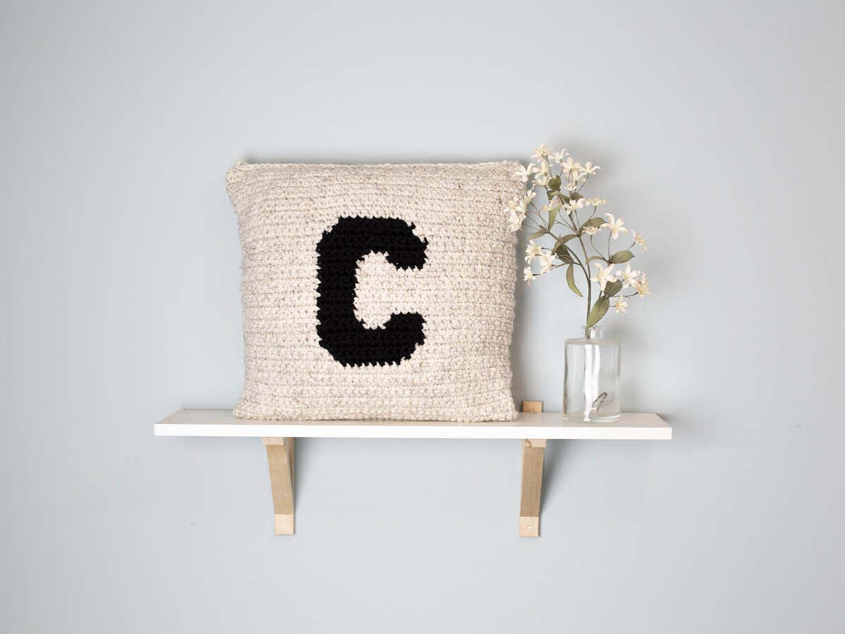 Monogram Letter Pillow Initial Alphabet 18x18