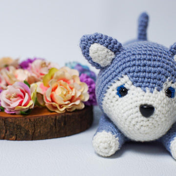 Siberian husky puppy amigurumi crochet pattern