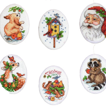 Santa and Animals Ornaments - PDF