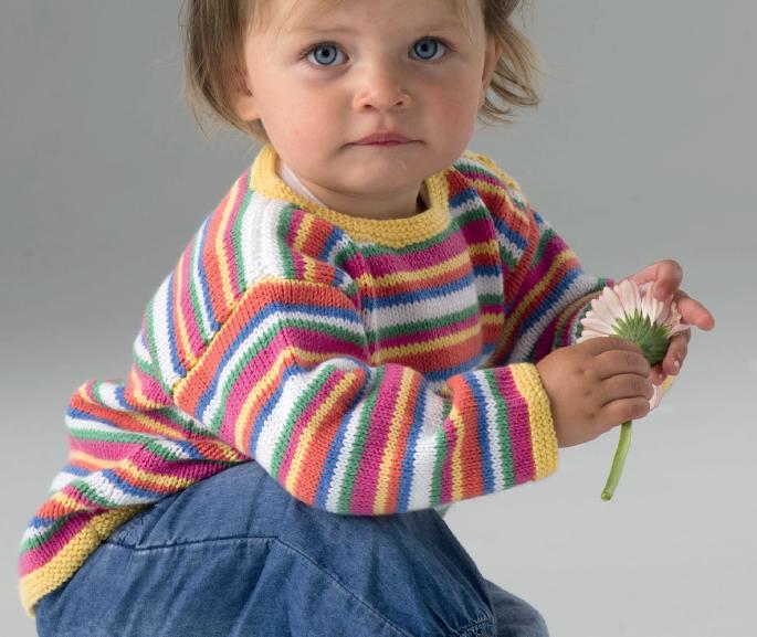 Happy Stripes Jumper Knitting Pattern Multiple sizes Boys Girls Sweater Easy
