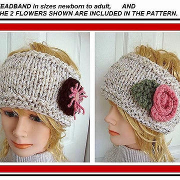599, HEADBAND,  unisex style, 2 flowers