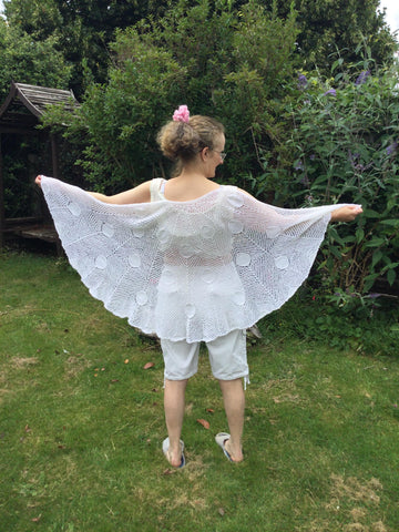 Peacock tail lace shawl