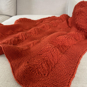 Reversible Cable and Lace Baby Blanket BJ87