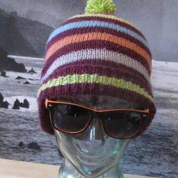Stripe Bobble Beanie Hat