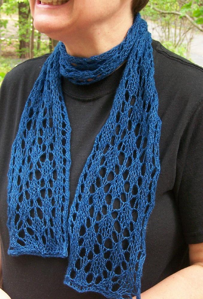 Lapis Lazuli Lace Scarf (5" x 54")