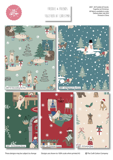 Craft Cotton Company Freddie & Friends Together At Christmas Fat Quarter Bundle