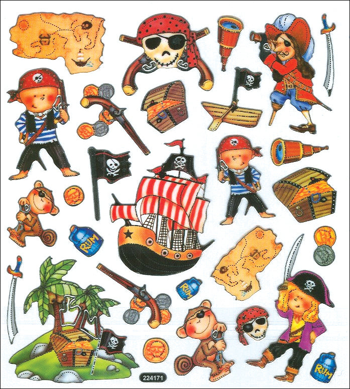 Tattoo King Sticker King Stickers - Pirate Boys